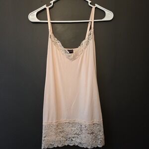The Limited Women's Y2K Style‎ Camisole Light Pink White Lace Cami Size M EUC